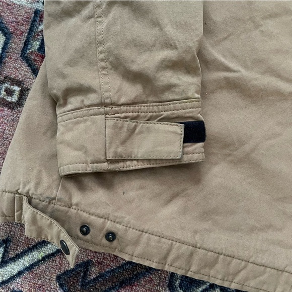 American Eagle Brand Flannel Lined Hooded Jacket Tan L - Picture 8 of 8